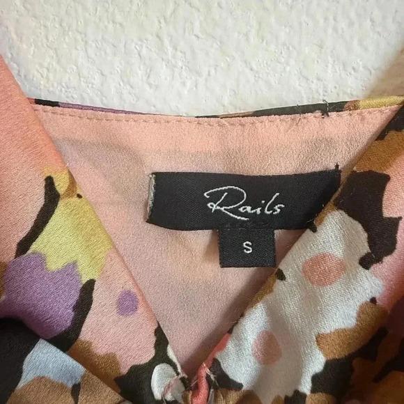 RAILS Sudra Dress Pink Aster Midi Slip Vintage Floral Spaghetti Straps Size S - Picture 5 of 11